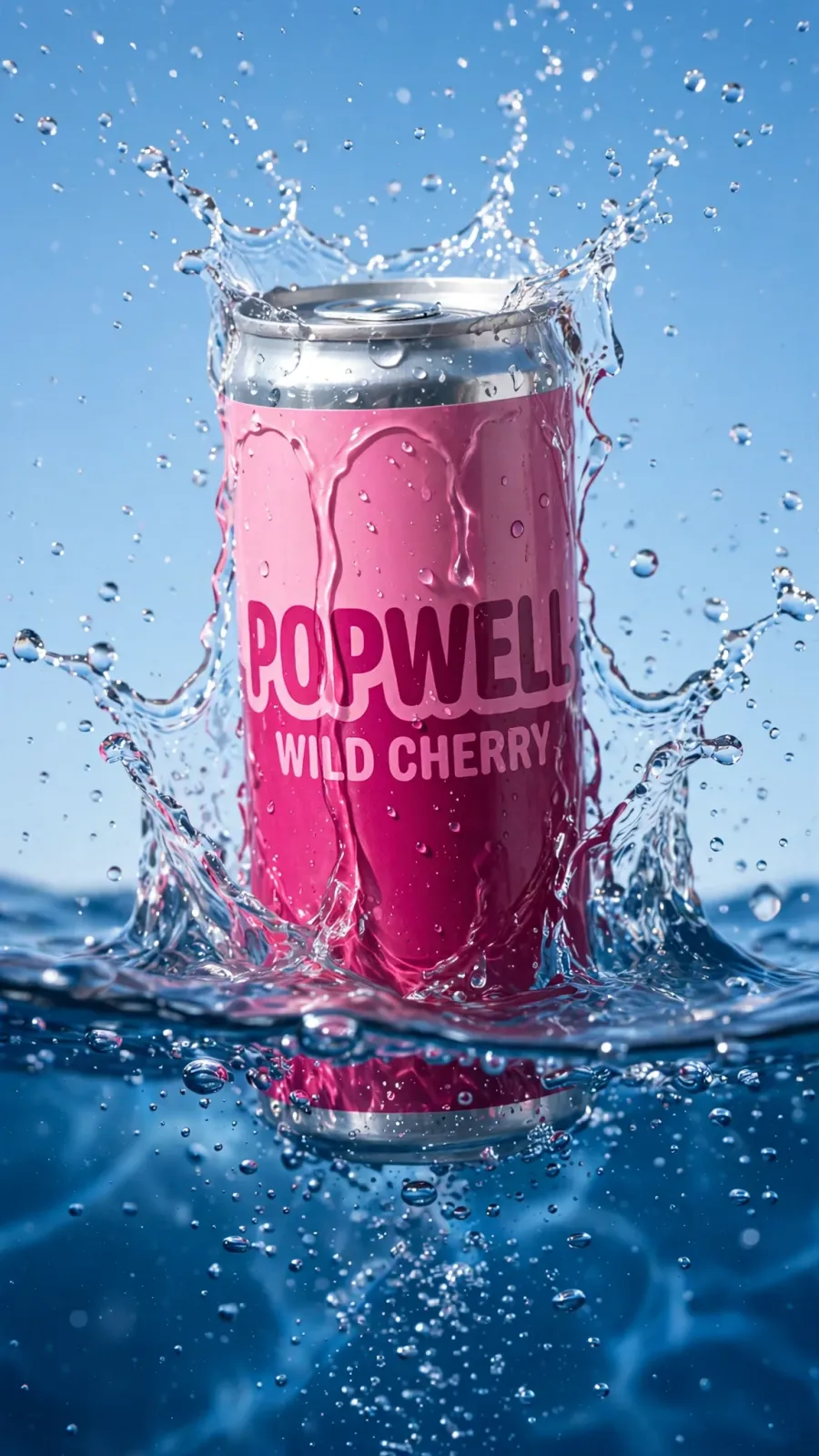 POPWELL Wild Cherry can, close up